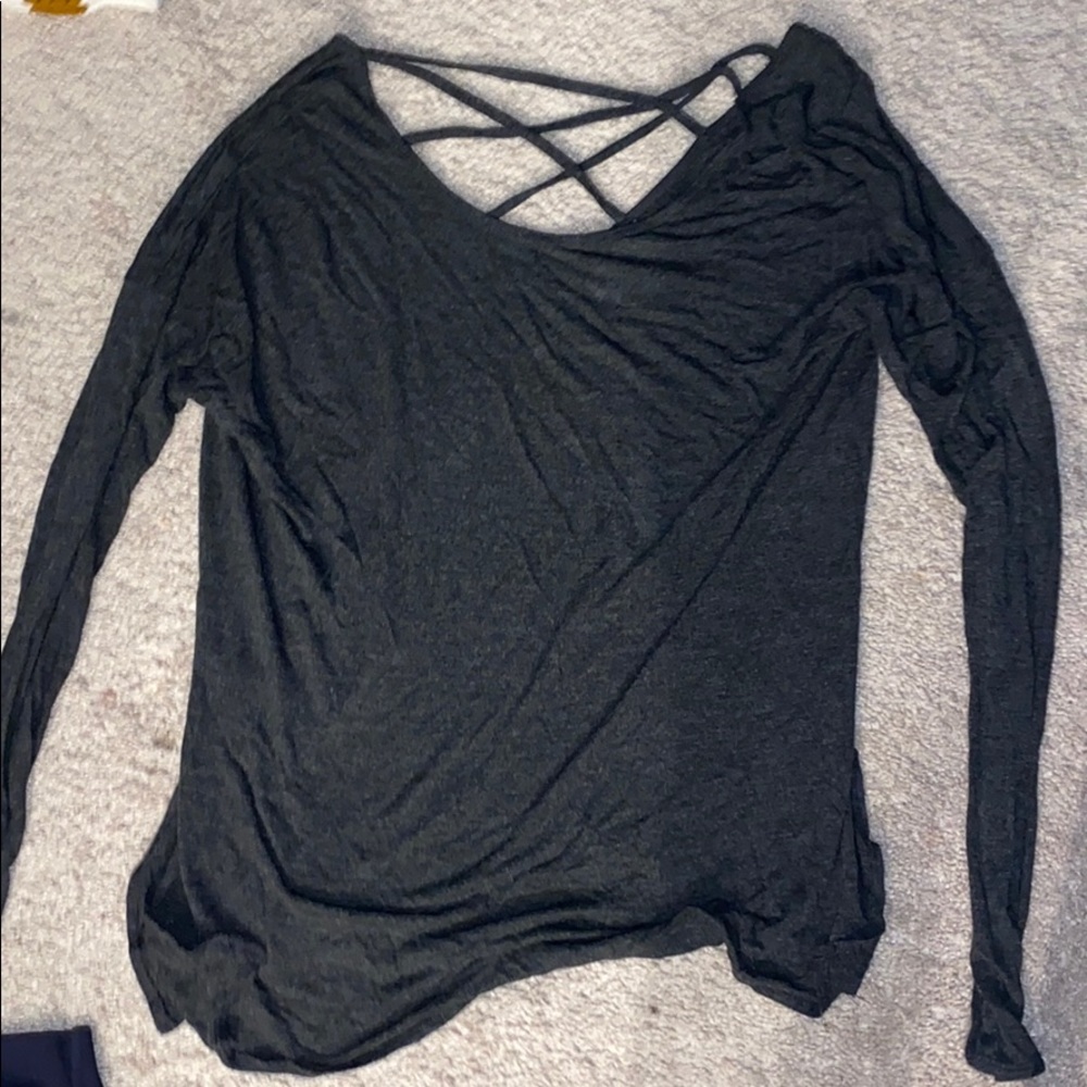 Grey long sleeve Hollister top